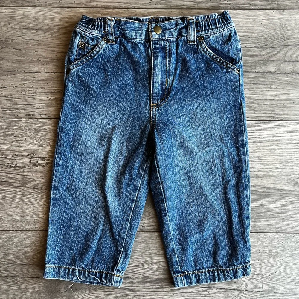 Greendog Toddler Denim Jeans Elastic Waist Medium Wash 4 Pockets 24 Months